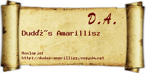 Dudás Amarillisz névjegykártya