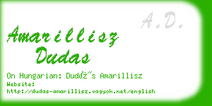 amarillisz dudas business card